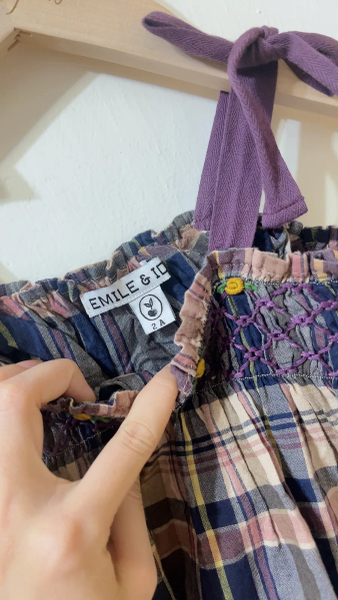 MADRAS COTTON TOP 經典格紋綁帶上衣洋裝 image 1 of 0