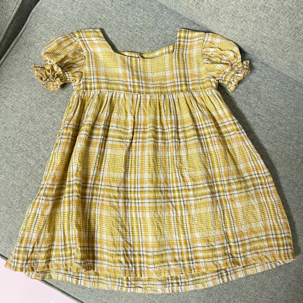 公主澎袖格子洋裝 image 1 of 0