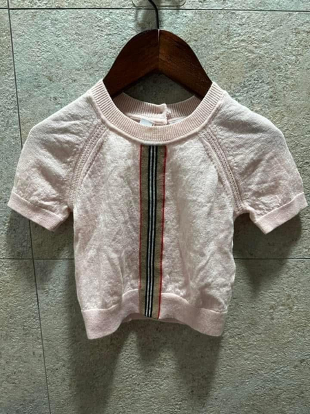 O6. Burberry 粉色經典全羊毛特殊布料 短袖套裝 近新 2Y image 1 of 0