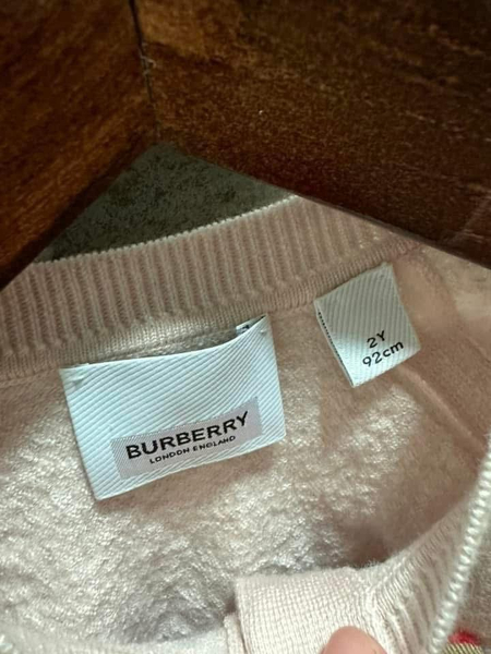 O6. Burberry 粉色經典全羊毛特殊布料 短袖套裝 近新 2Y image 1 of 0