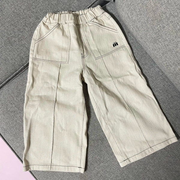 斜紋直筒薄牛仔寬褲 image 1 of 0