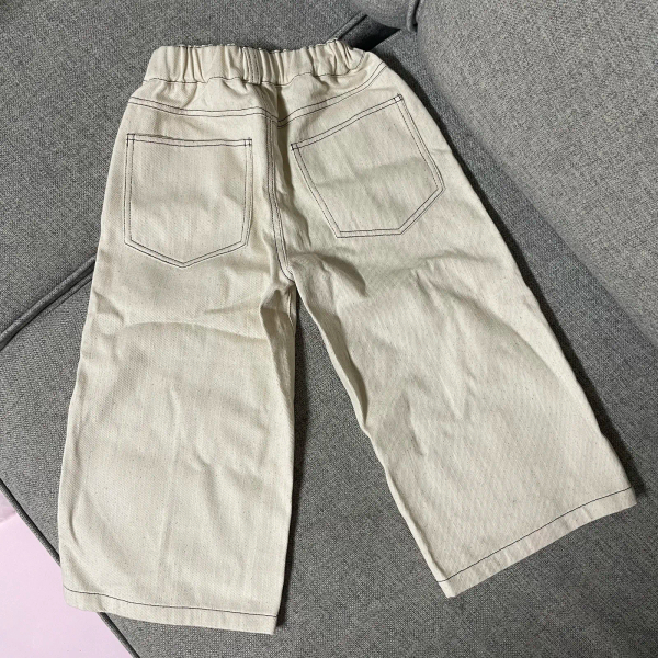 斜紋直筒薄牛仔寬褲 image 1 of 0