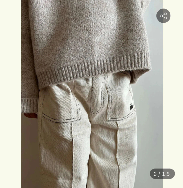 斜紋直筒薄牛仔寬褲 image 1 of 0