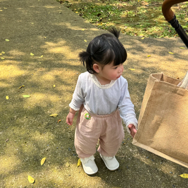 粉色純棉薄款長褲 image 1 of 0