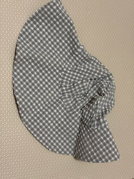 灰色格子大帽簷遮陽帽 image 1 of 0