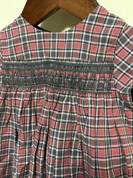 O148. Bonpoint Smocking 經典手工抓褶12m 格紋洋裝 近新 image 1 of 0