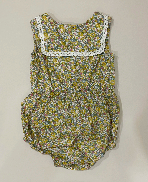 Betsy Ann Square Collar Bubble Playsuit with Lace image 1 of 0
