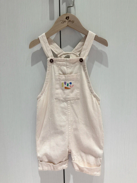 Copenhagen Colors - *TWILL SHORT SPENCER ROMPER 淺粉品牌logo薄丹寧 吊帶褲 image 1 of 0