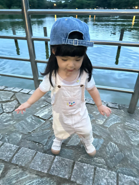 Copenhagen Colors - *TWILL SHORT SPENCER ROMPER 淺粉品牌logo薄丹寧 吊帶褲 image 1 of 0