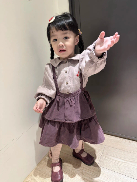 Organic Cotton Pincord Alice Dress - Bordeaux image 1 of 0
