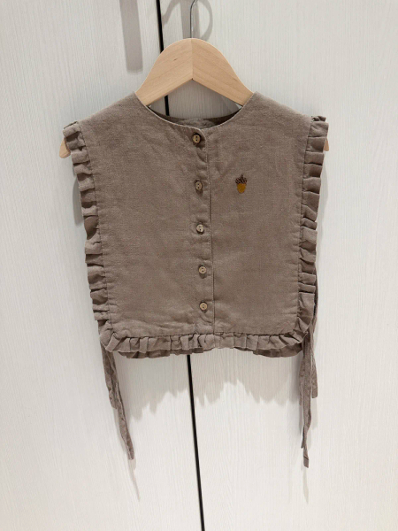 Linen Ruffle Vest Annie Mocha image 1 of 0