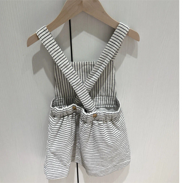 Navy stripe overall dress image 1 of 0