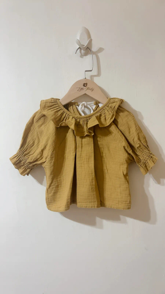小清新荷葉領棉紗上衣(12m) image 1 of 0