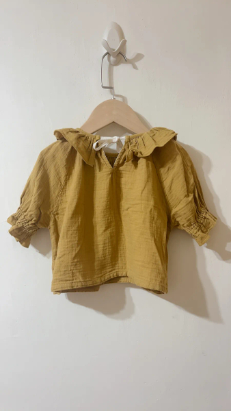 小清新荷葉領棉紗上衣(12m) image 1 of 0