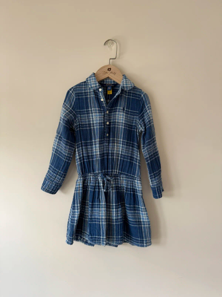 藍色格紋襯衫洋裝 image 1 of 0