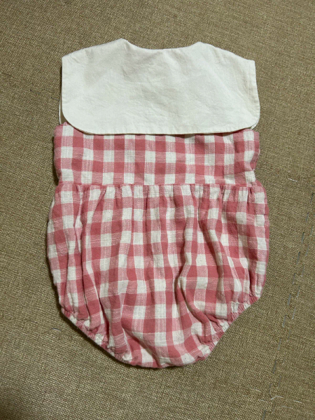粉色格子海軍領包屁衣 image 1 of 0