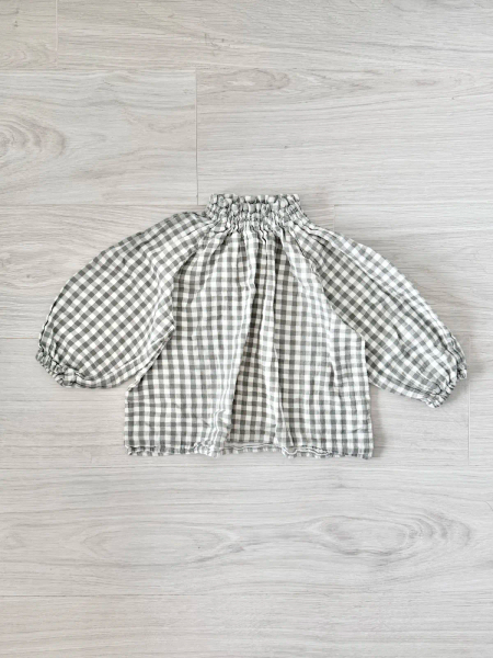Imelda Cotton Muslin Gingham Blouse - Ecru image 1 of 0