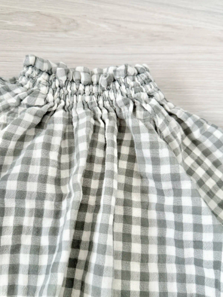 Imelda Cotton Muslin Gingham Blouse - Ecru image 1 of 0