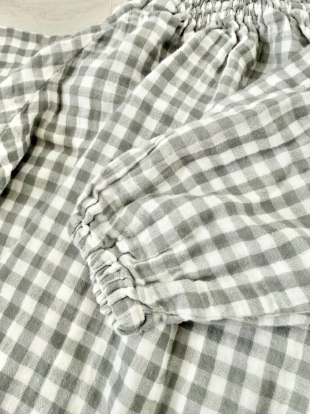 Imelda Cotton Muslin Gingham Blouse - Ecru image 1 of 0