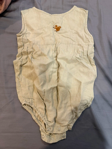 鼠尾草綠松鼠刺繡romper image 1 of 0