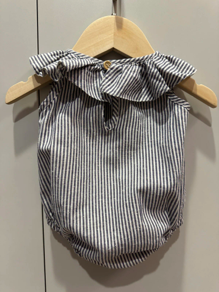條紋荷葉邊包屁衣 Romper girl (stripe blue) image 1 of 0