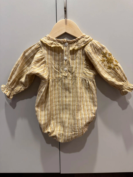 荷葉領包屁衣 JUNIPER ROMPER - 奶油格紋 image 1 of 0
