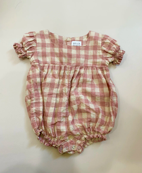 粉紅格紋包屁衣(限ling__o下單） image 1 of 0
