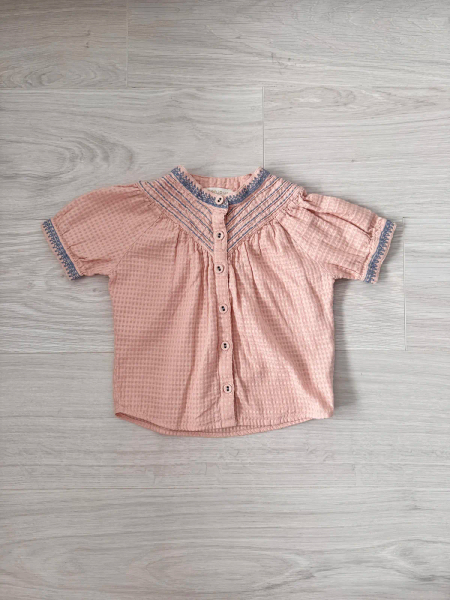 Light Pink Organic Seersucker Voile Essential Blouse image 1 of 0