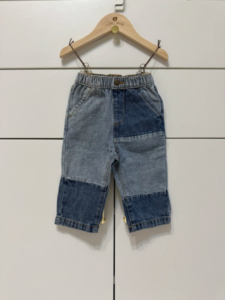 造型拼接牛仔褲 image 1 of 0