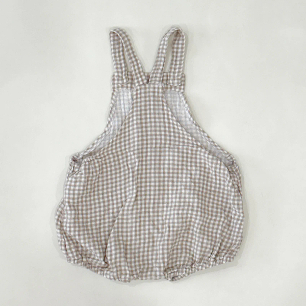 梭織肩帶連身褲-Oat Gingham image 1 of 0
