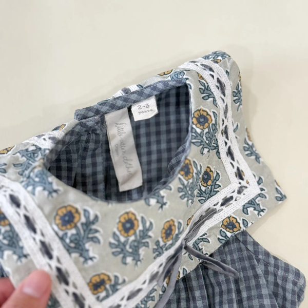 Meg blue check 經典格紋包屁衣 image 1 of 0