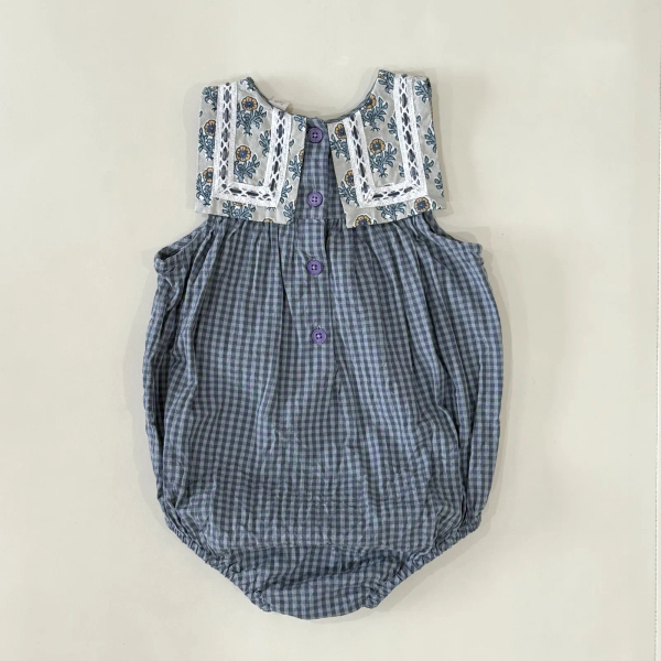 Meg blue check 經典格紋包屁衣 image 1 of 0