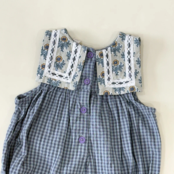 Meg blue check 經典格紋包屁衣 image 1 of 0