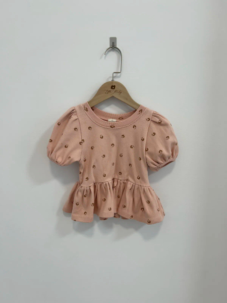 Penelope Peplum Tee - Pendine Calico - Carnation image 1 of 0