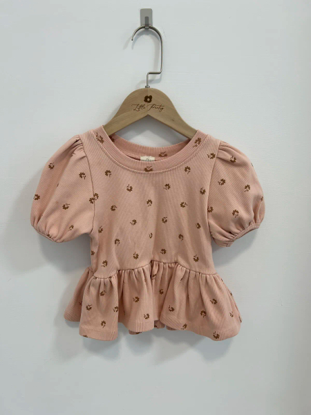 Penelope Peplum Tee - Pendine Calico - Carnation image 1 of 0