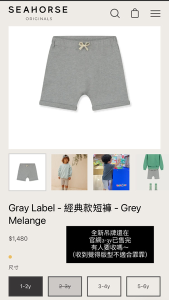 經典款短褲 - Grey Melange image 1 of 0