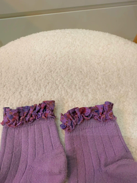 Charlotte Liberty Ruffle Ribbed Ankle Socks	Glycine du Japon	21/23 image 1 of 0
