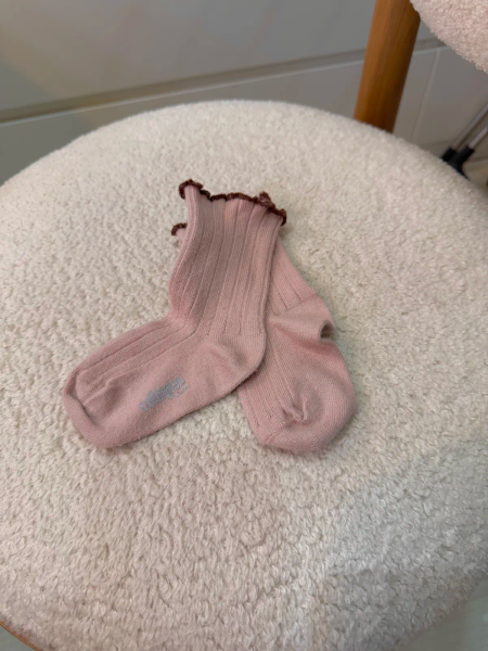 DelphineLettuce Trim Ribbed Socks	Vieux Rose	21/23 image 1 of 0