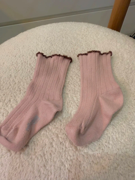 DelphineLettuce Trim Ribbed Socks	Vieux Rose	21/23 image 1 of 0