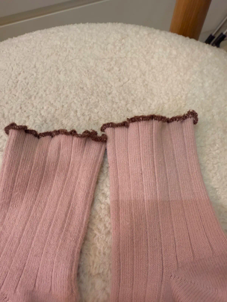 DelphineLettuce Trim Ribbed Socks	Vieux Rose	21/23 image 1 of 0