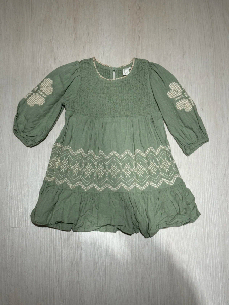 刺繡淺綠洋裝 image 1 of 0