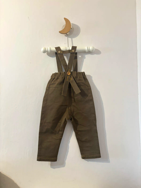 深卡其吊帶褲 image 1 of 0