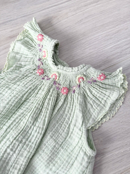 Dress Edith 湖水綠刺繡洋裝 image 1 of 0