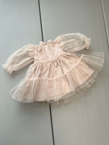 珍珠蕾絲淡紫洋裝 image 1 of 0
