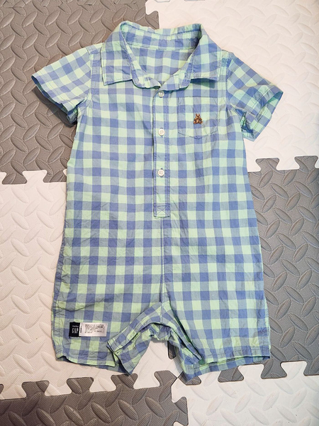 GAP藍綠格紋連身衣 image 1 of 0