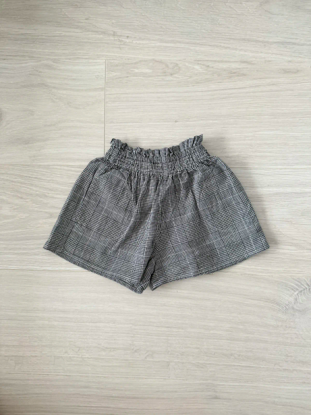 Coco Cotton and Linen Checked Shorts - Grey image 1 of 0