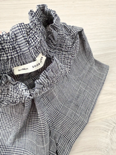 Coco Cotton and Linen Checked Shorts - Grey image 1 of 0