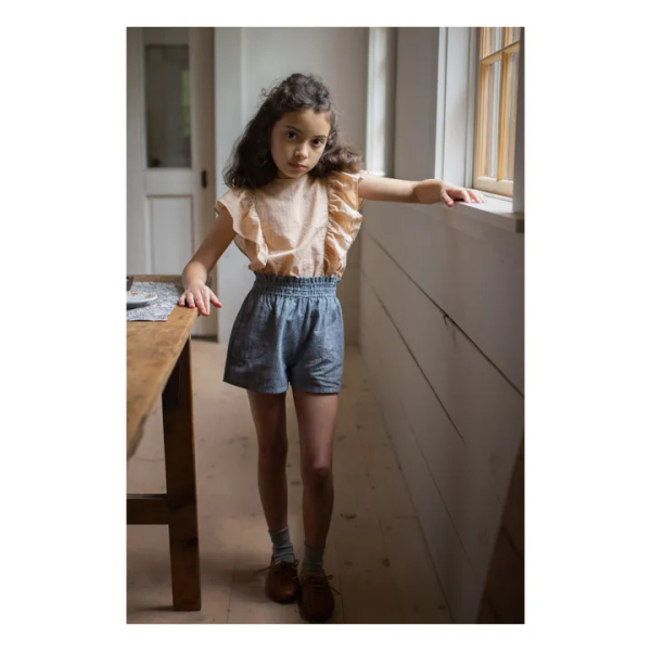 Coco Cotton and Linen Checked Shorts - Grey image 1 of 0