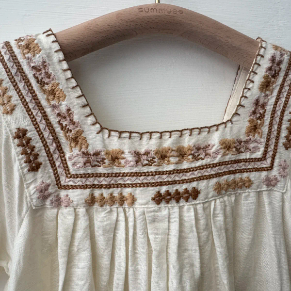 花花刺繡泡泡袖洋裝 image 1 of 0