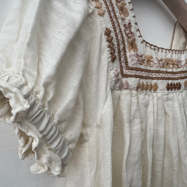 花花刺繡泡泡袖洋裝 image 1 of 0